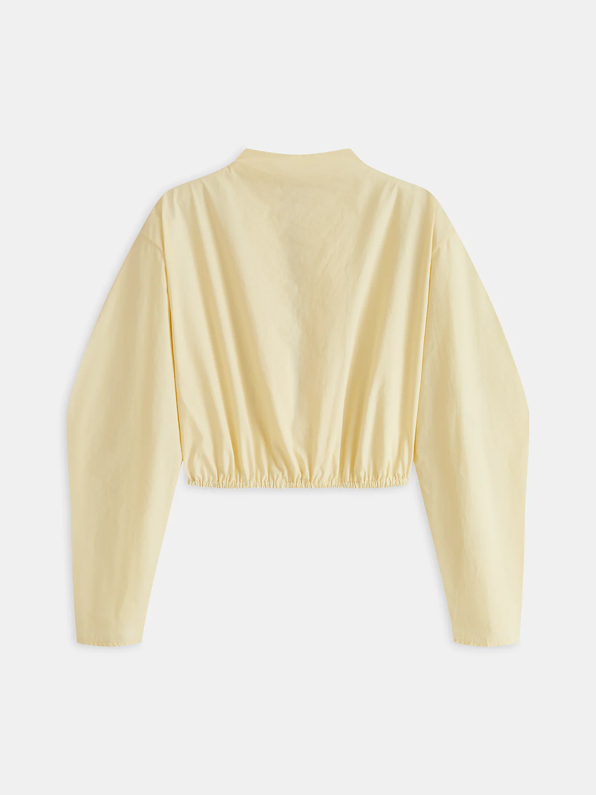 Puff Sleeve Tie Front Cropped Blouse - Wholesalesil