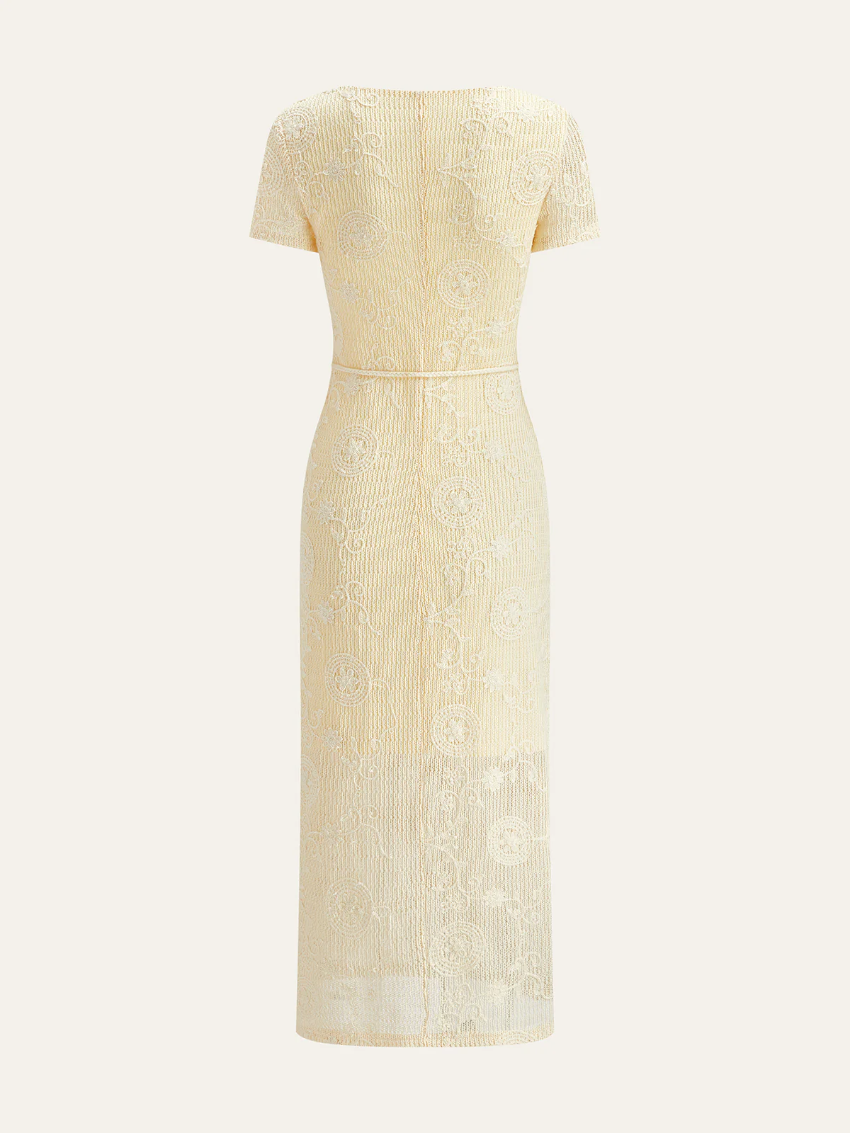 Crochet Belted Midi Dress - Wholesalesil