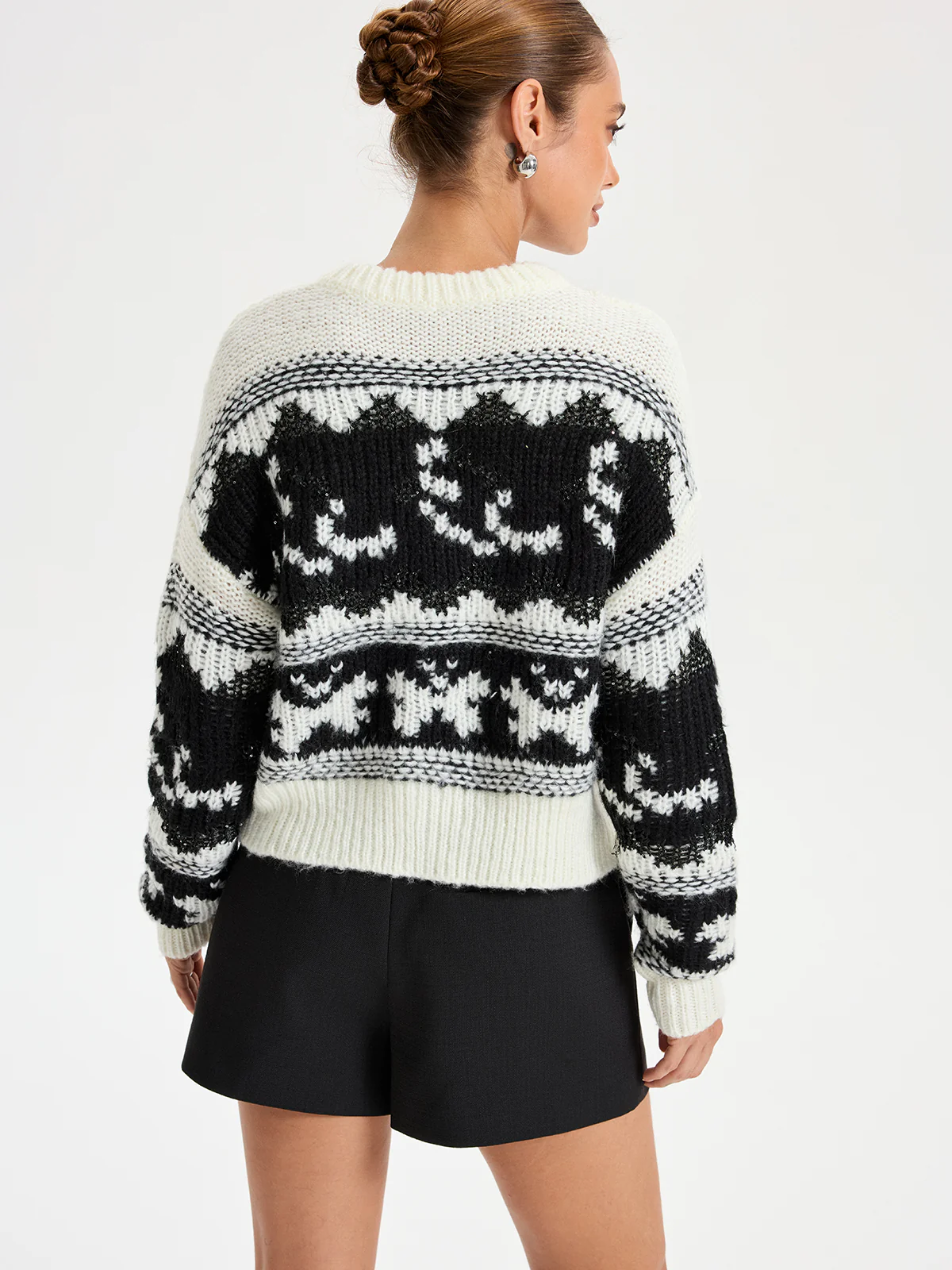 V-Neck Sequin Cowichan Sweater - Wholesalesil