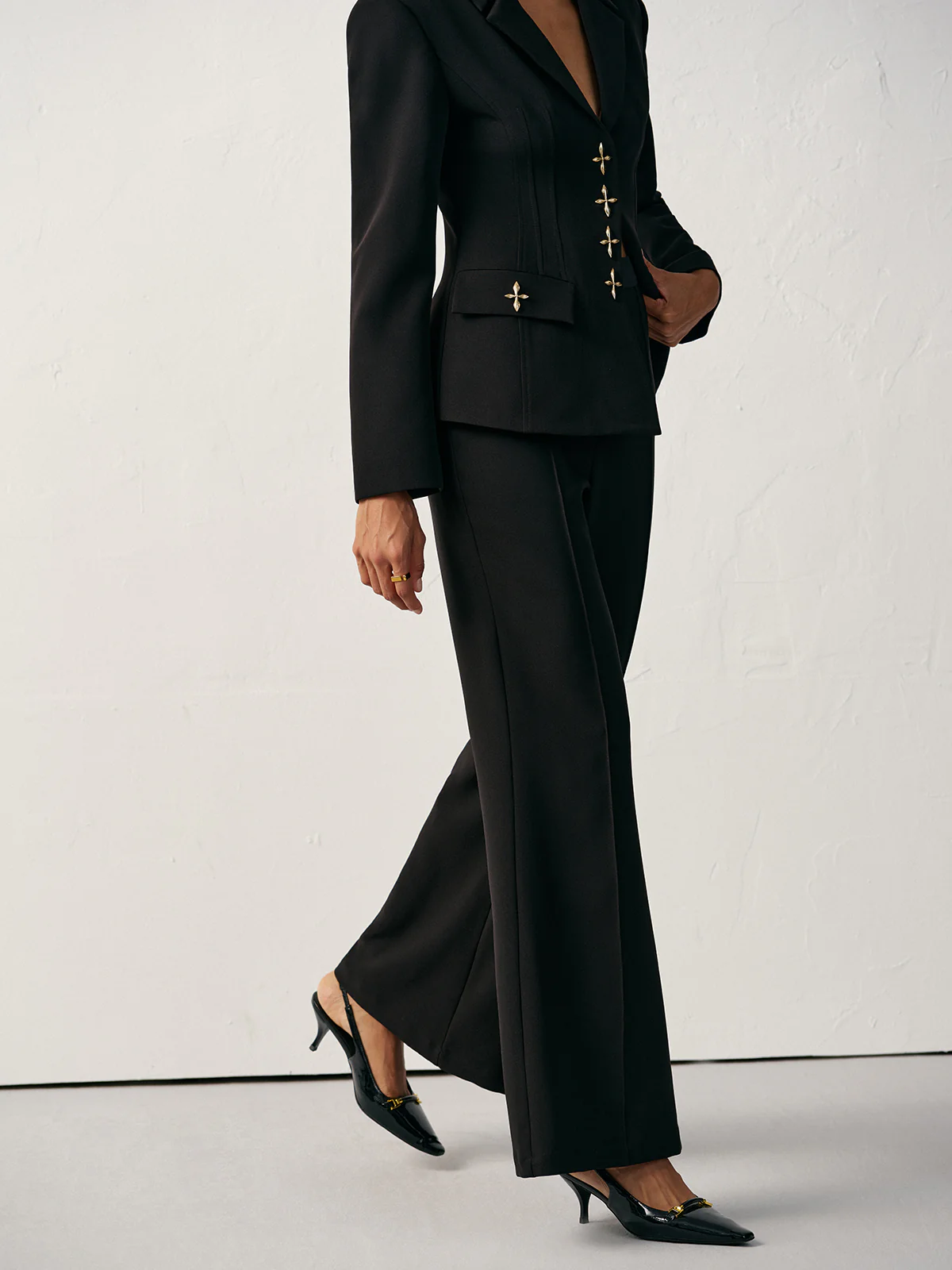 Mid-Waist Flared Pants - Wholesalesil