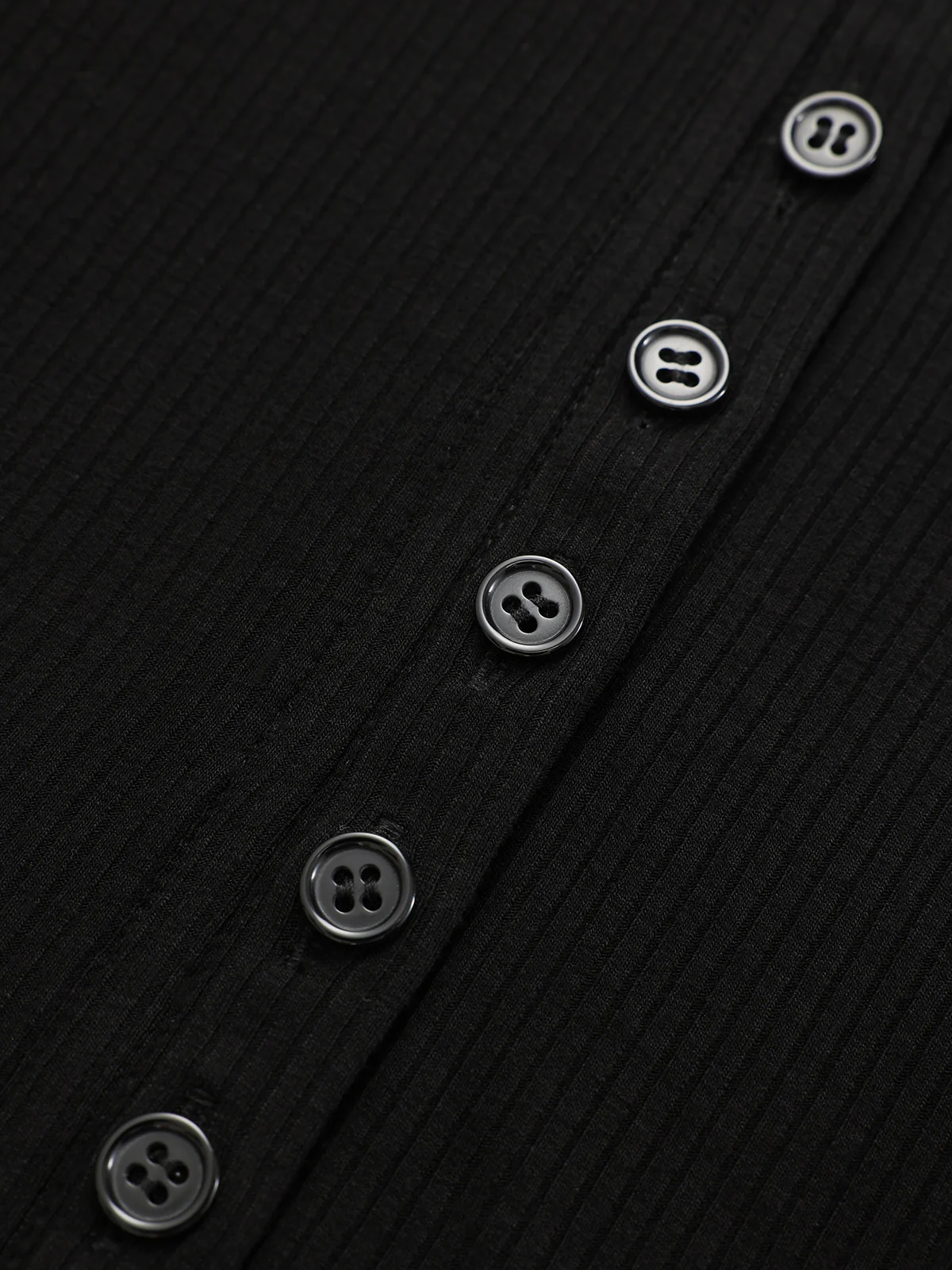 Side Button Asymmetric Lapel Ribbed Knit Top - Wholesalesil