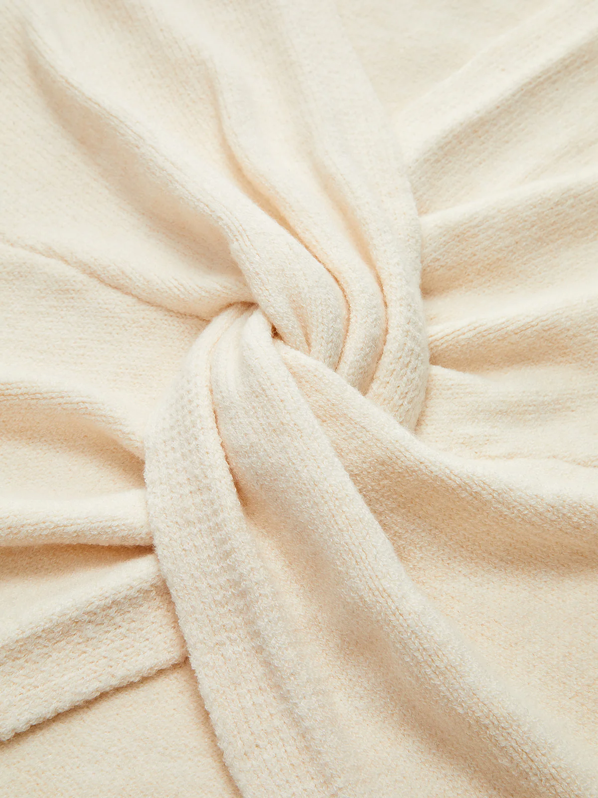 Twist V-Neck Leg-Of Mutton Sleeve Sweater - Wholesalesil