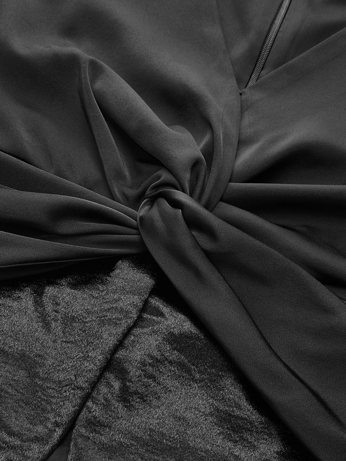 Satin Twisted Front Cropped Blouse - Wholesalesil