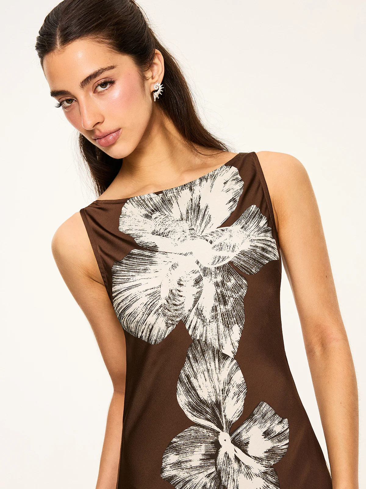 Floral Print Tied Backless Dress - Wholesalesil