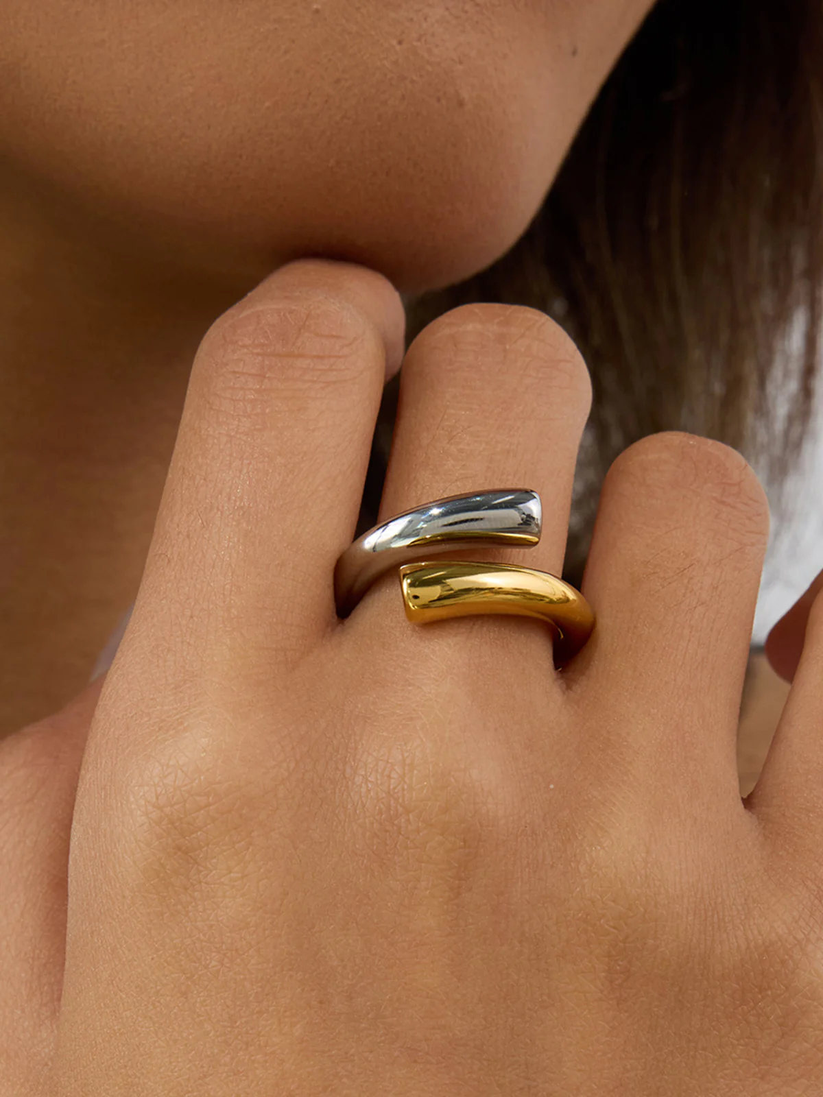 Two-Tone Bypass Ring - Wholesalesil