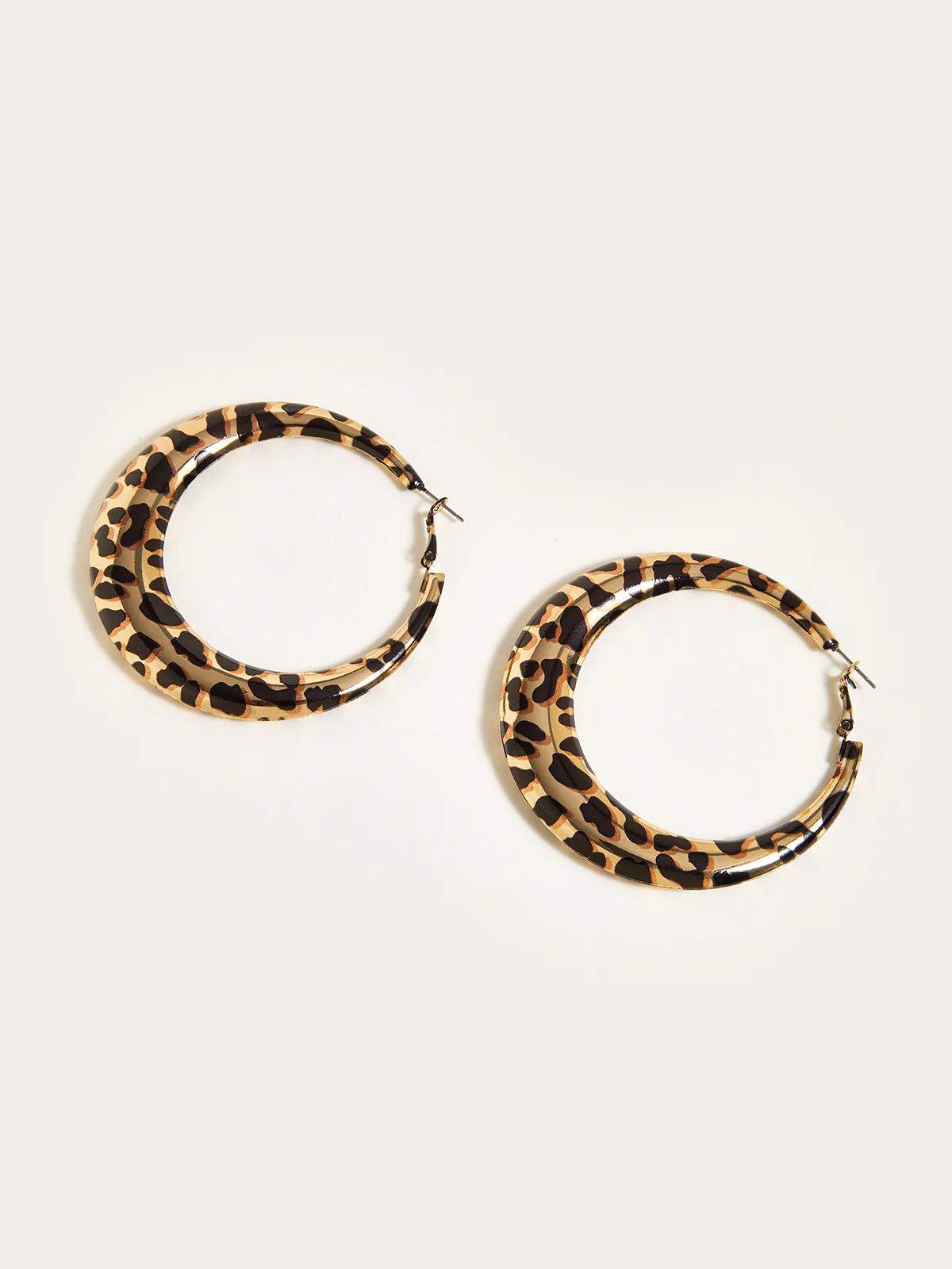 Leopard Print Hoop Earrings - Wholesalesil
