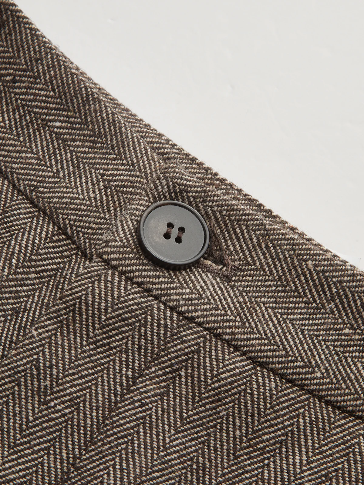 Mid-Waist Herringbone Curved-Leg Pants - Wholesalesil