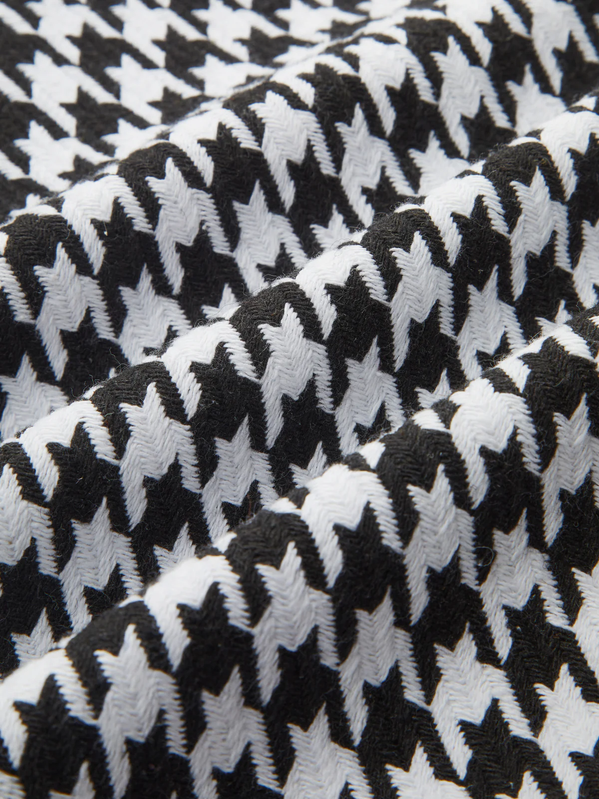 Contrast Collar Houndstooth Tweed Jacket - Wholesalesil