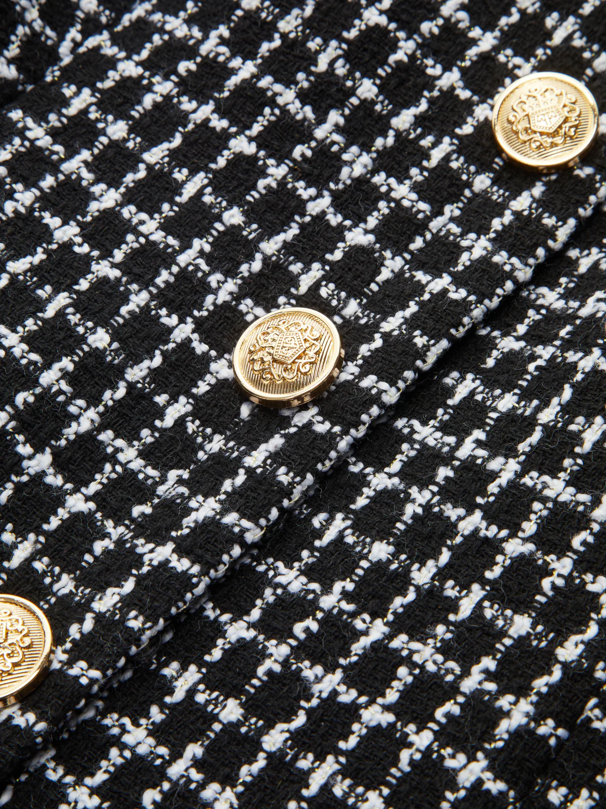 Plaid Metal Button A-Line Mini Dress - Wholesalesil