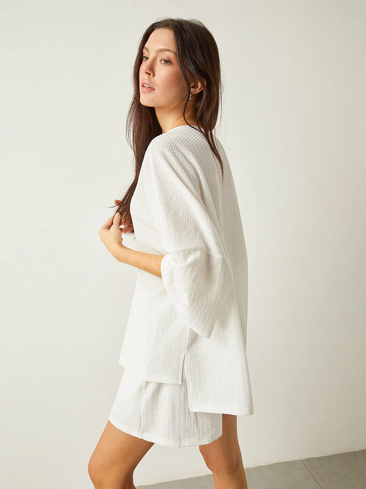 Button-Front Loose-Fit Shorts Set - Wholesalesil