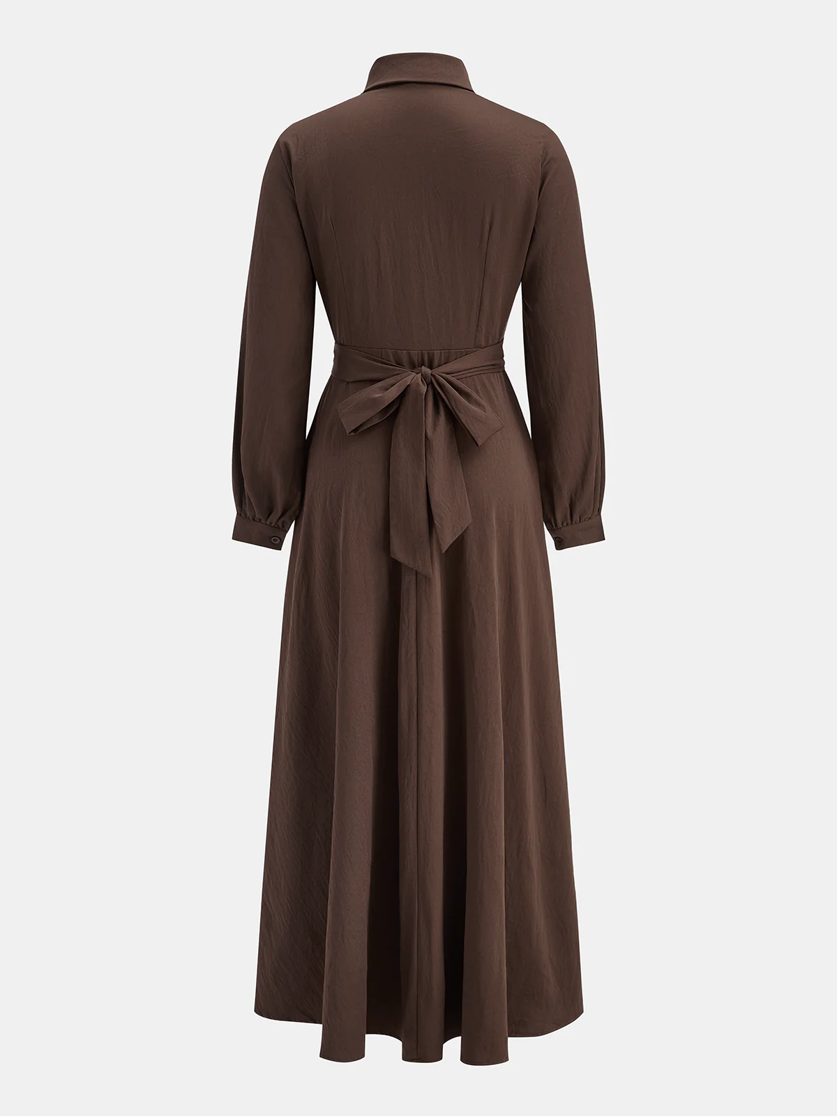 Wrap-Front Tie-Back Shirt Dress - Wholesalesil