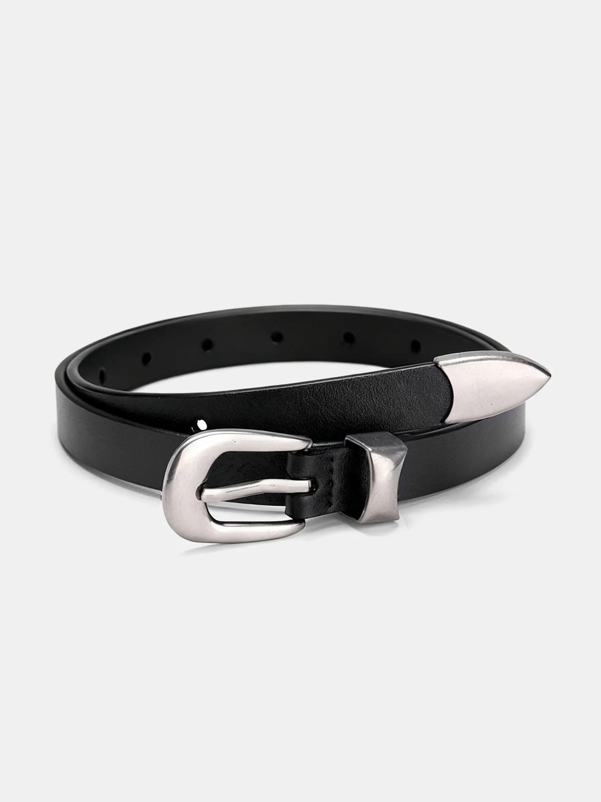 Pointed Tip Detail PU Leather Belt - Wholesalesil