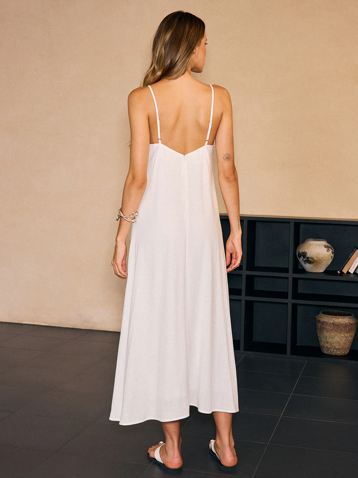 Linen & Cotton Cut-Out Maxi Dress - Wholesalesil