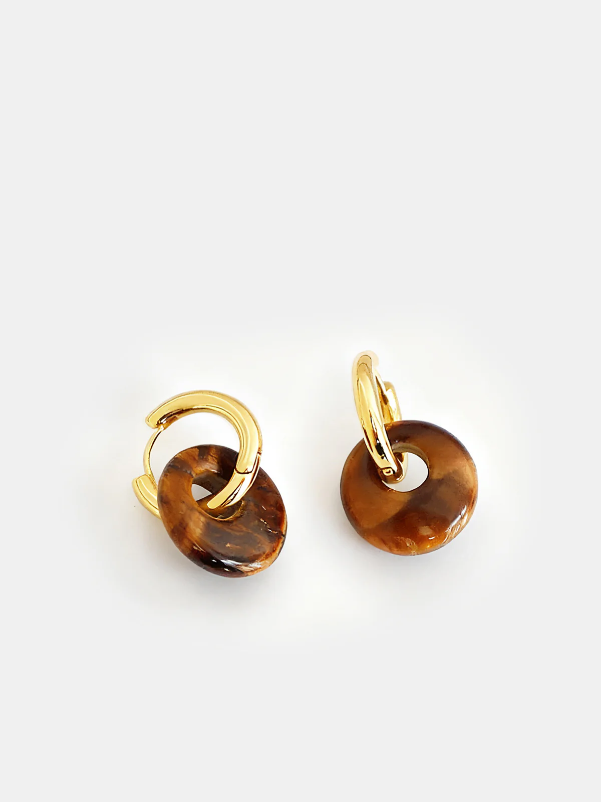 Tortoise Shell Disc Drop Earrings - Wholesalesil