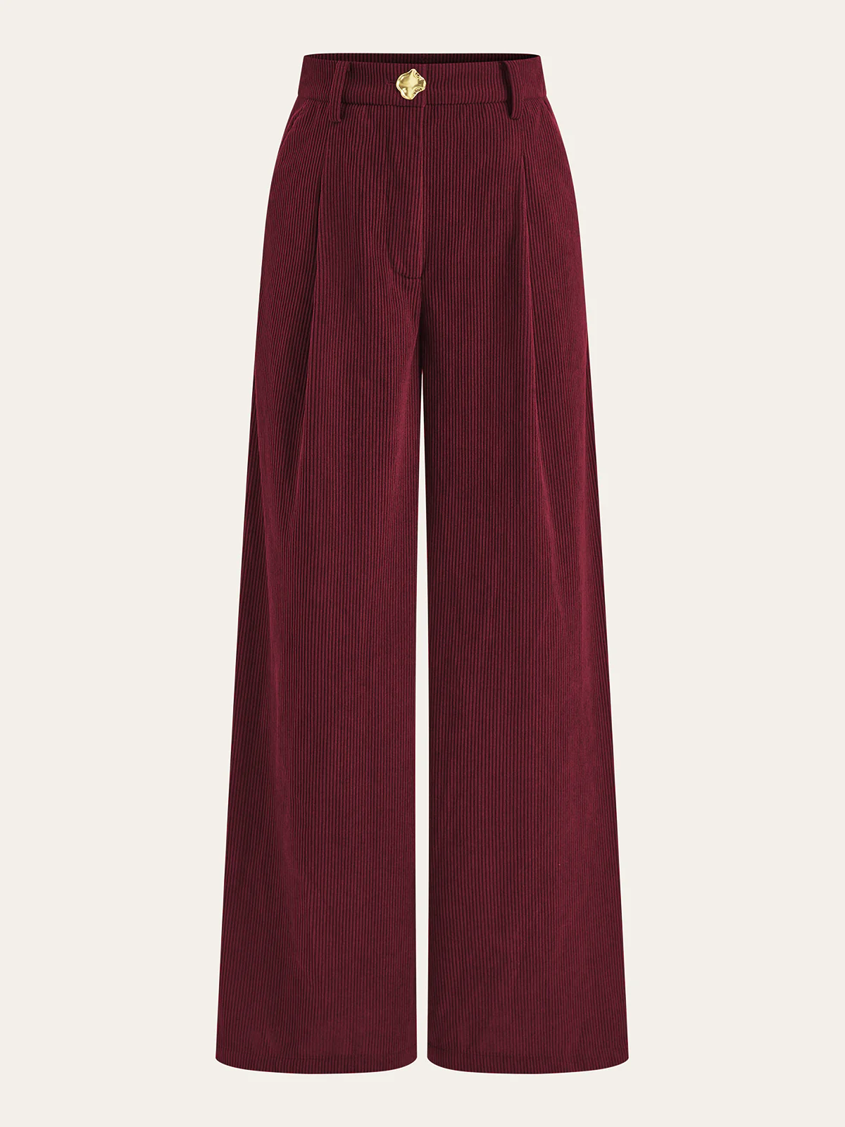 Corduroy Wide-Leg Pleated Pants - Wholesalesil