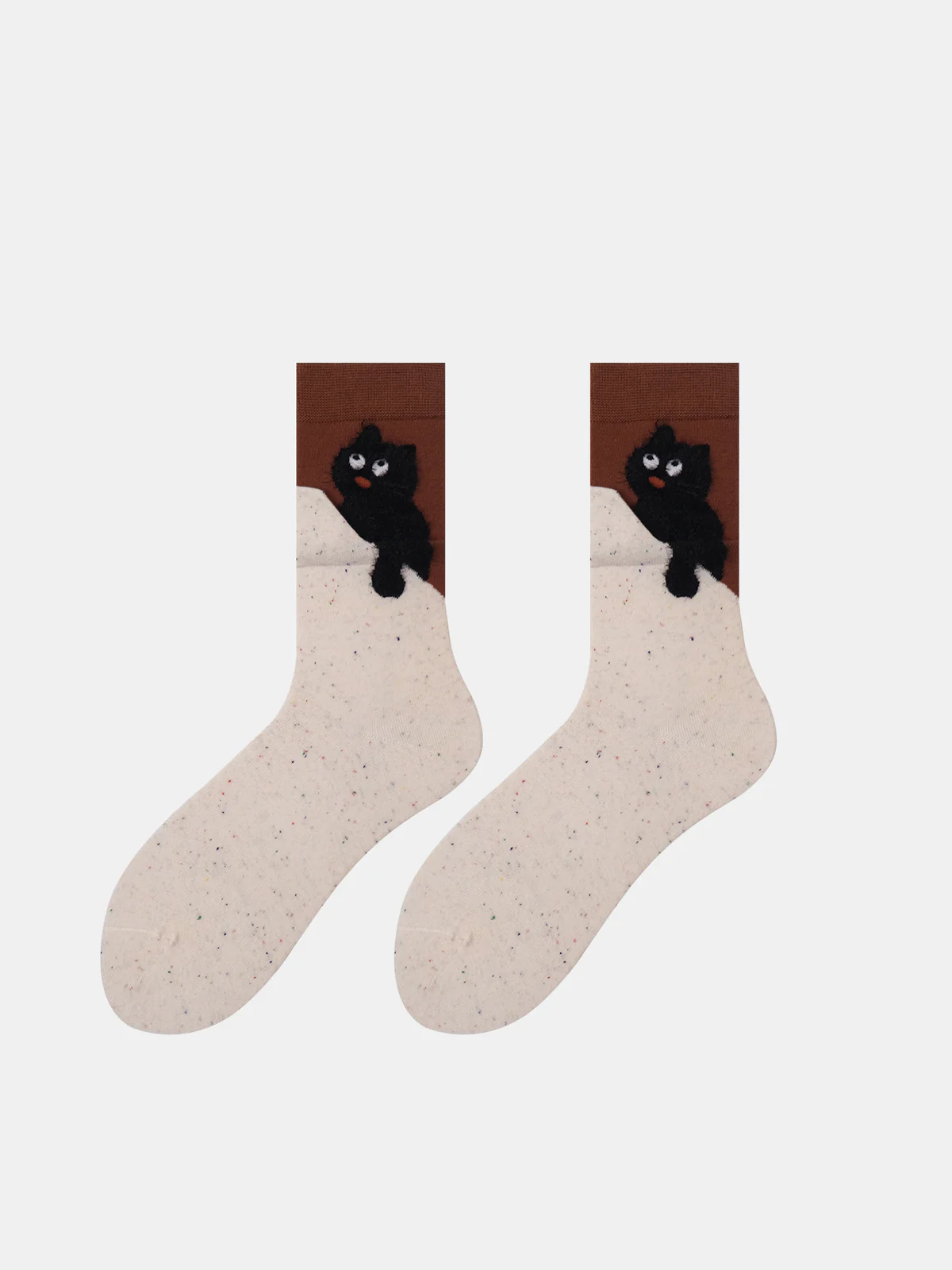 Cat Graphic Detail Mid-Calf Socks - Wholesalesil
