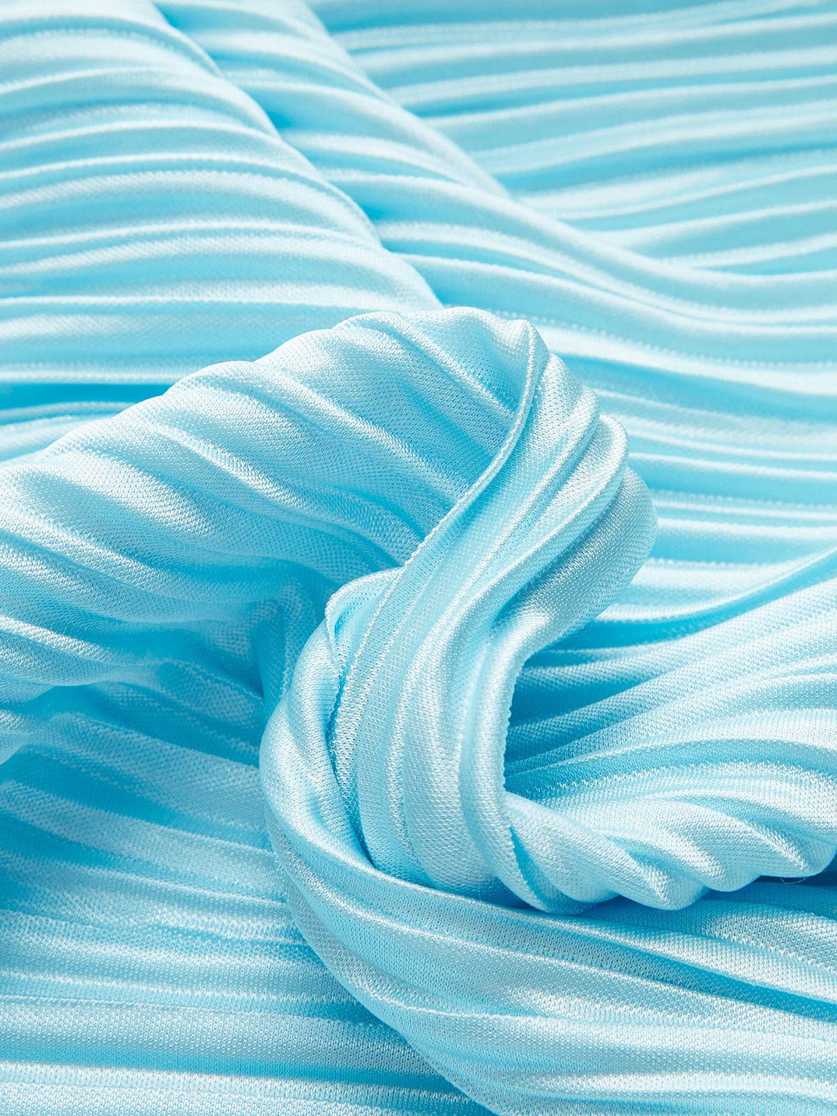 Semi-Sheer Belted Pleated Long-Sleeve Midi Dress - Wholesalesil