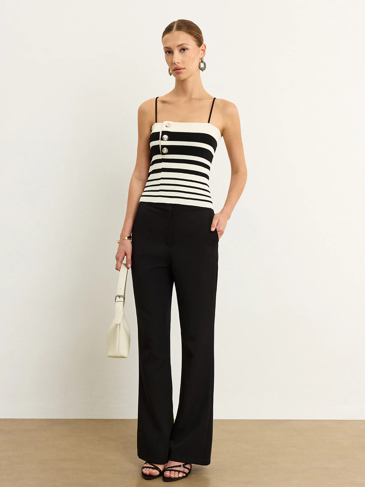 Striped Knit Tank Top - Wholesalesil