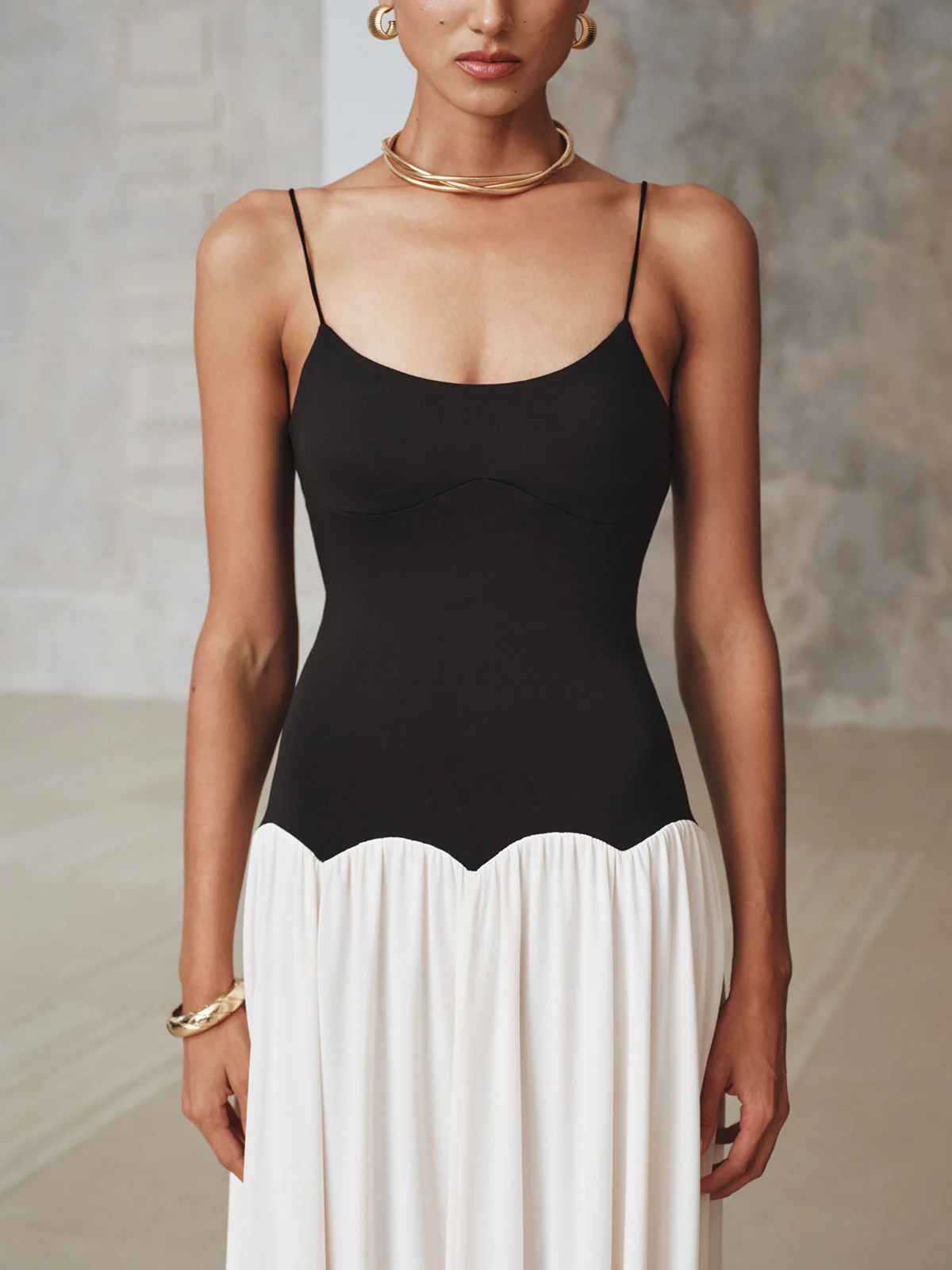 Color-Blocked Backless Cami Maxi Dress - Wholesalesil