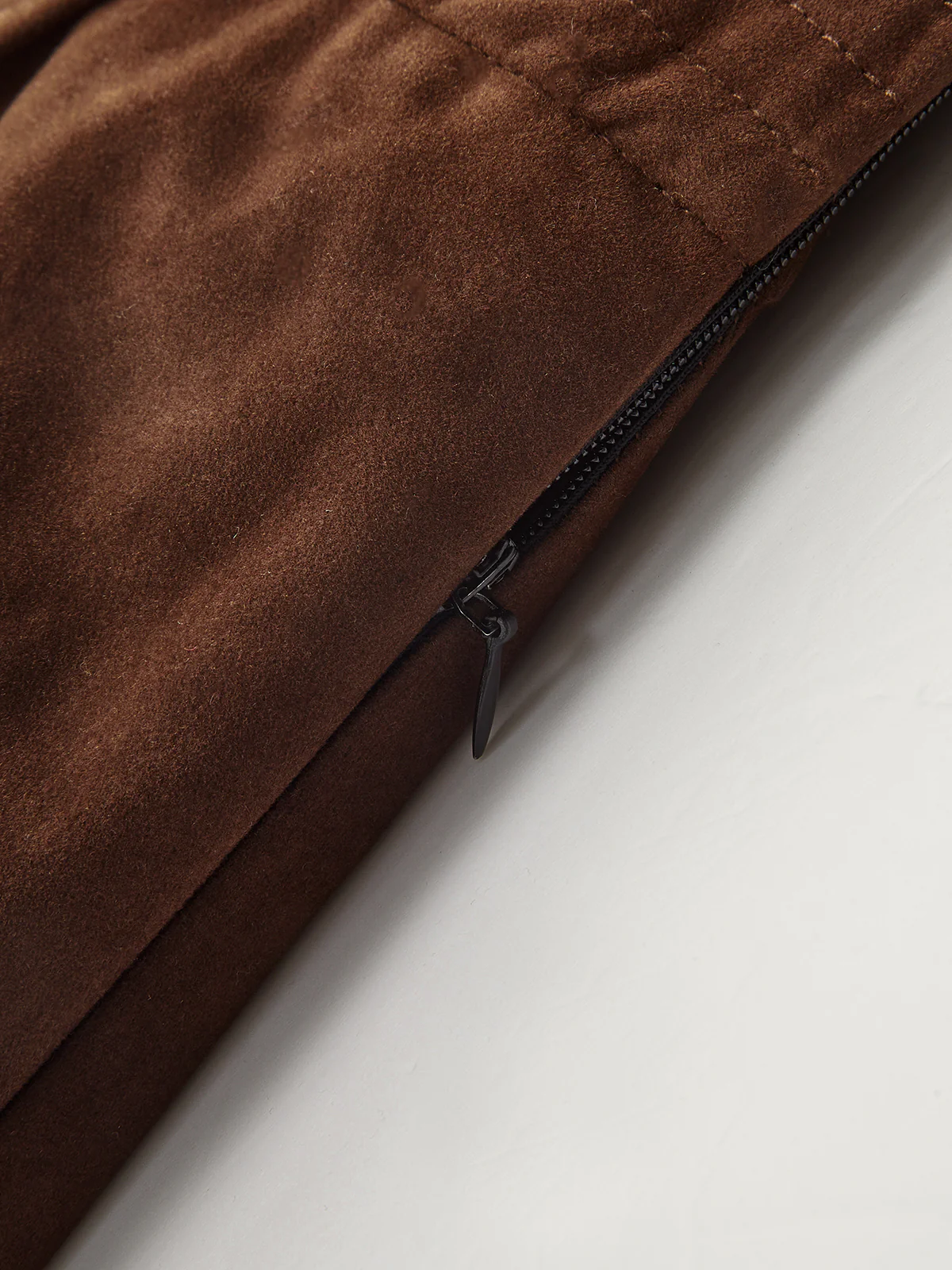 Asymmetric Pleated Suede Effect Mini Skirt - Wholesalesil