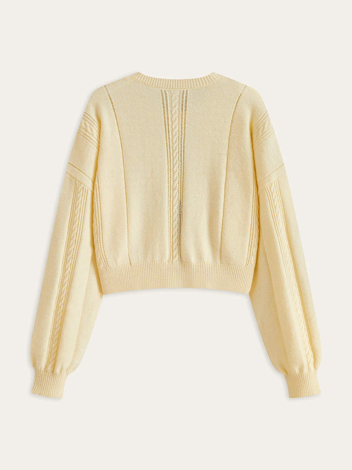 Velvet Bow Cable Knit Cardigan - Wholesalesil