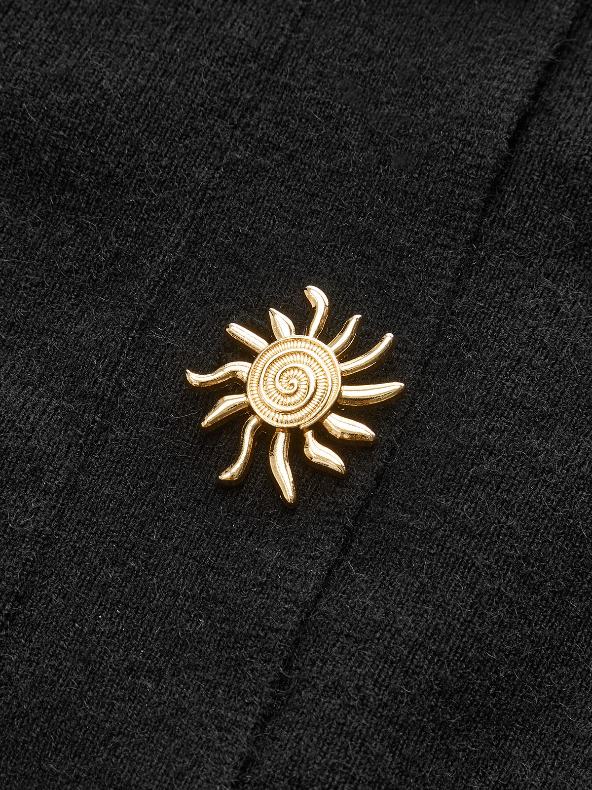 Metal Sun Button Tie-Back Cardigan - Wholesalesil