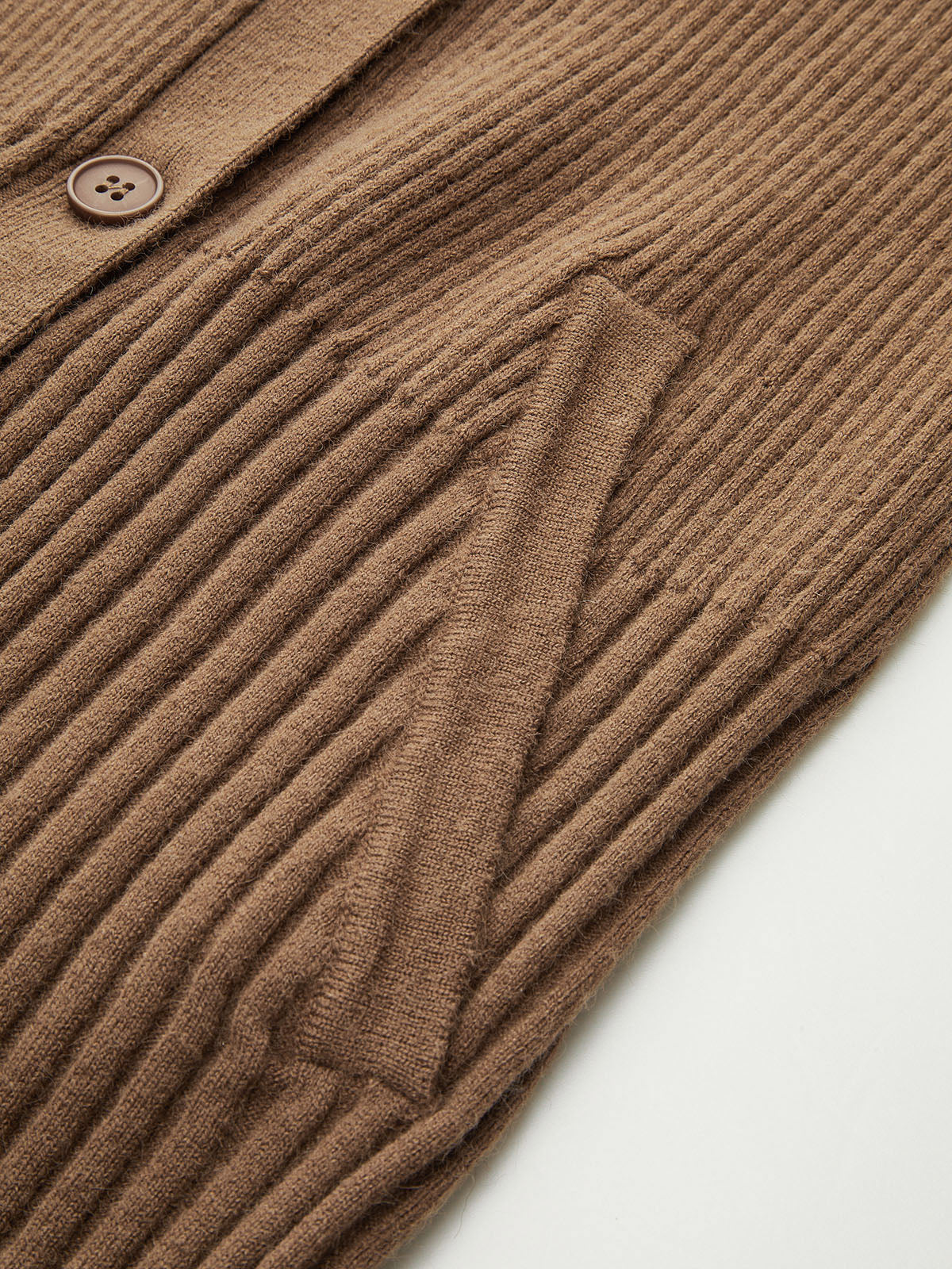 Puff Sleeve Ribbed V-Neck Cardigan - Wholesalesil