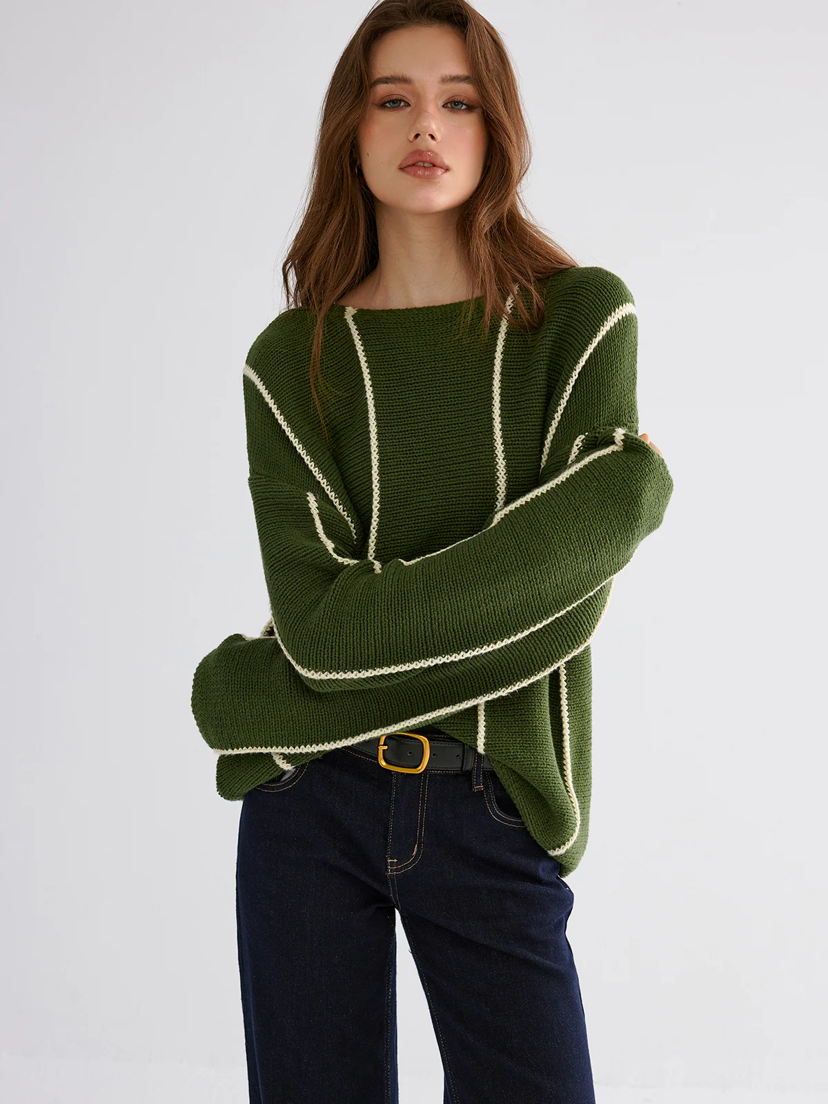 Contrast Striped Sweater - Wholesalesil