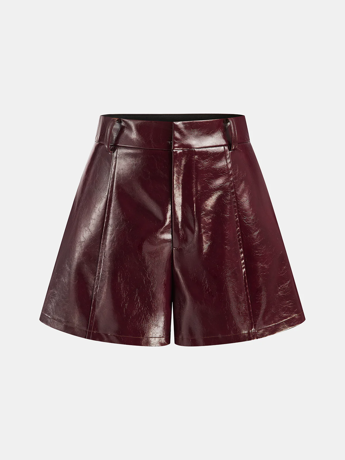 Faux Leather A-Line Shorts - Wholesalesil