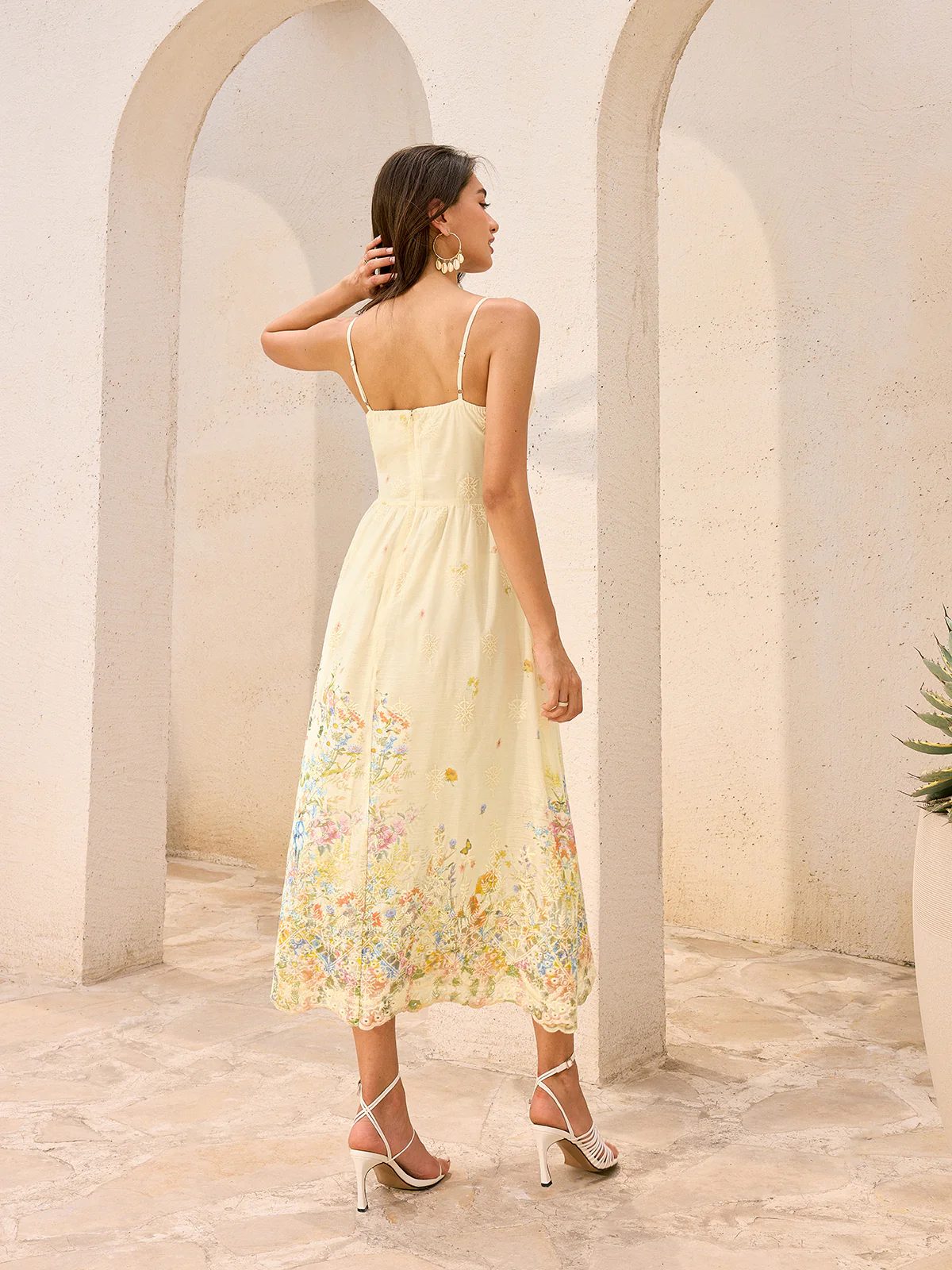 Floral Embroidered Midi Dress - Wholesalesil