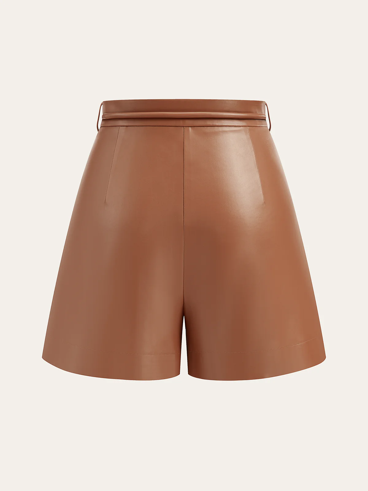 Pleated Fuax Leather Shorts - Wholesalesil