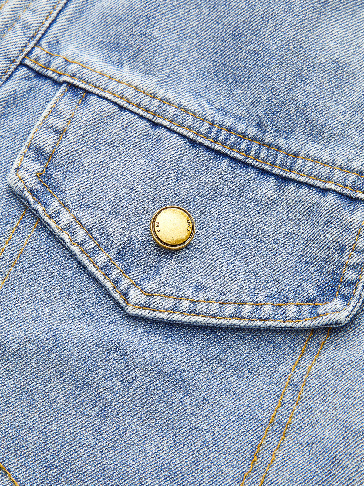 V-Neck Paneled Denim Cardigan - Wholesalesil