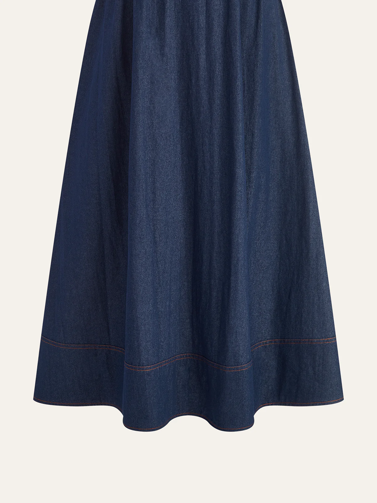 Lace Trim Denim Cami Maxi Dress - Wholesalesil