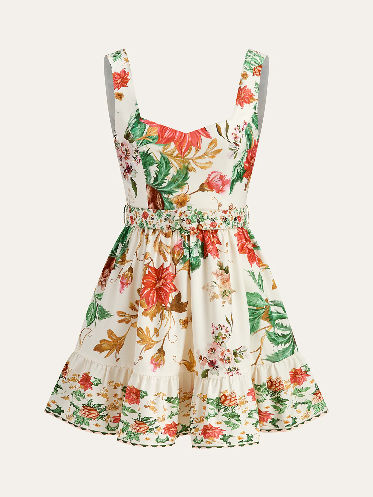 Floral Print Sleeveless Mini Dress - Wholesalesil