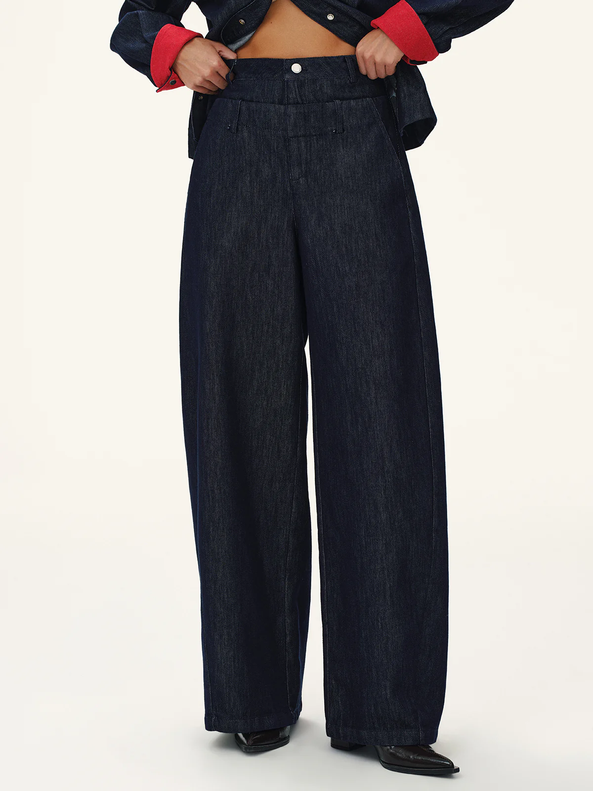 Heart-Back Denim Straight-Leg Jeans - Wholesalesil