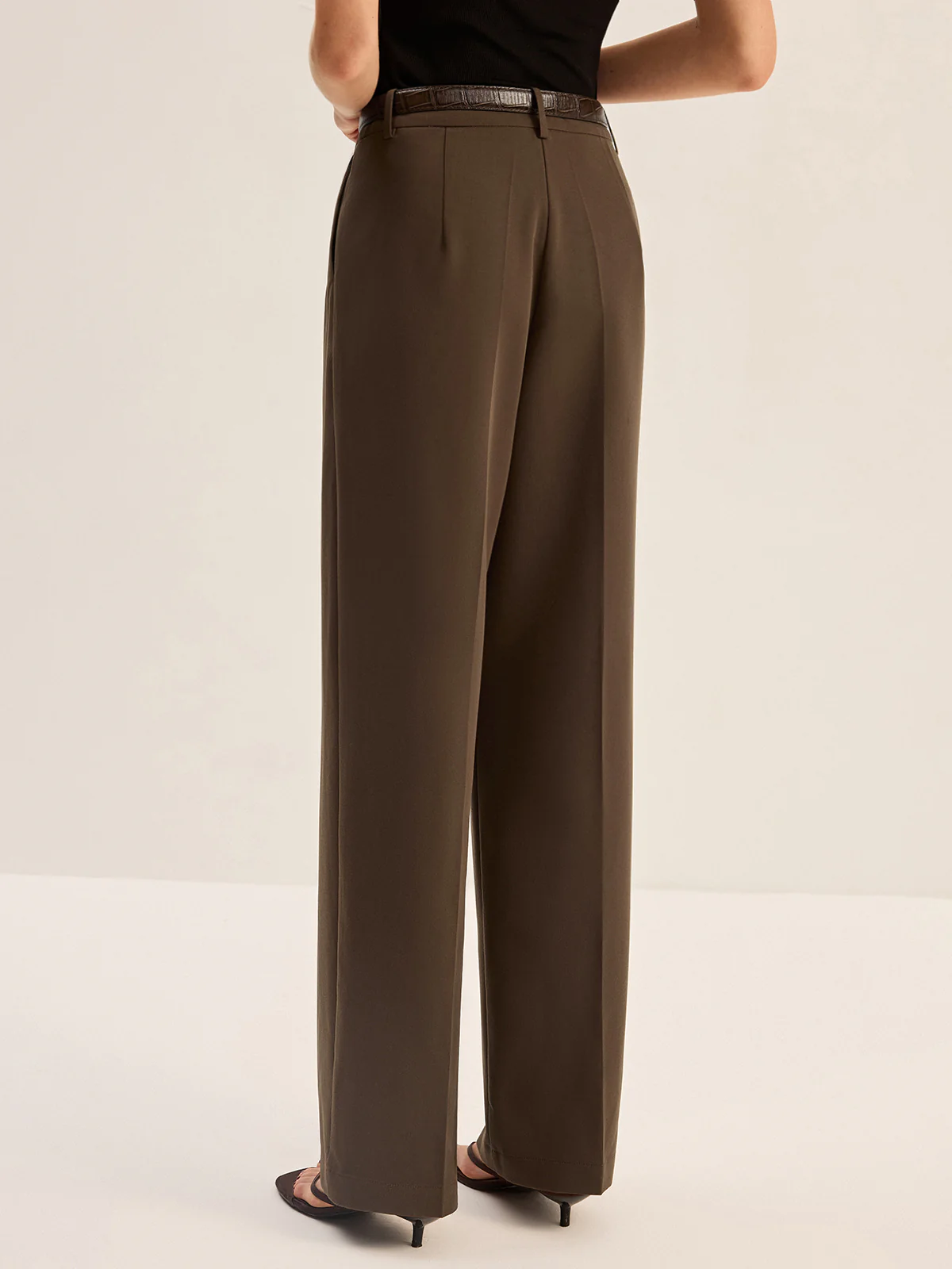 High-Waisted Pleated Pants - Wholesalesil