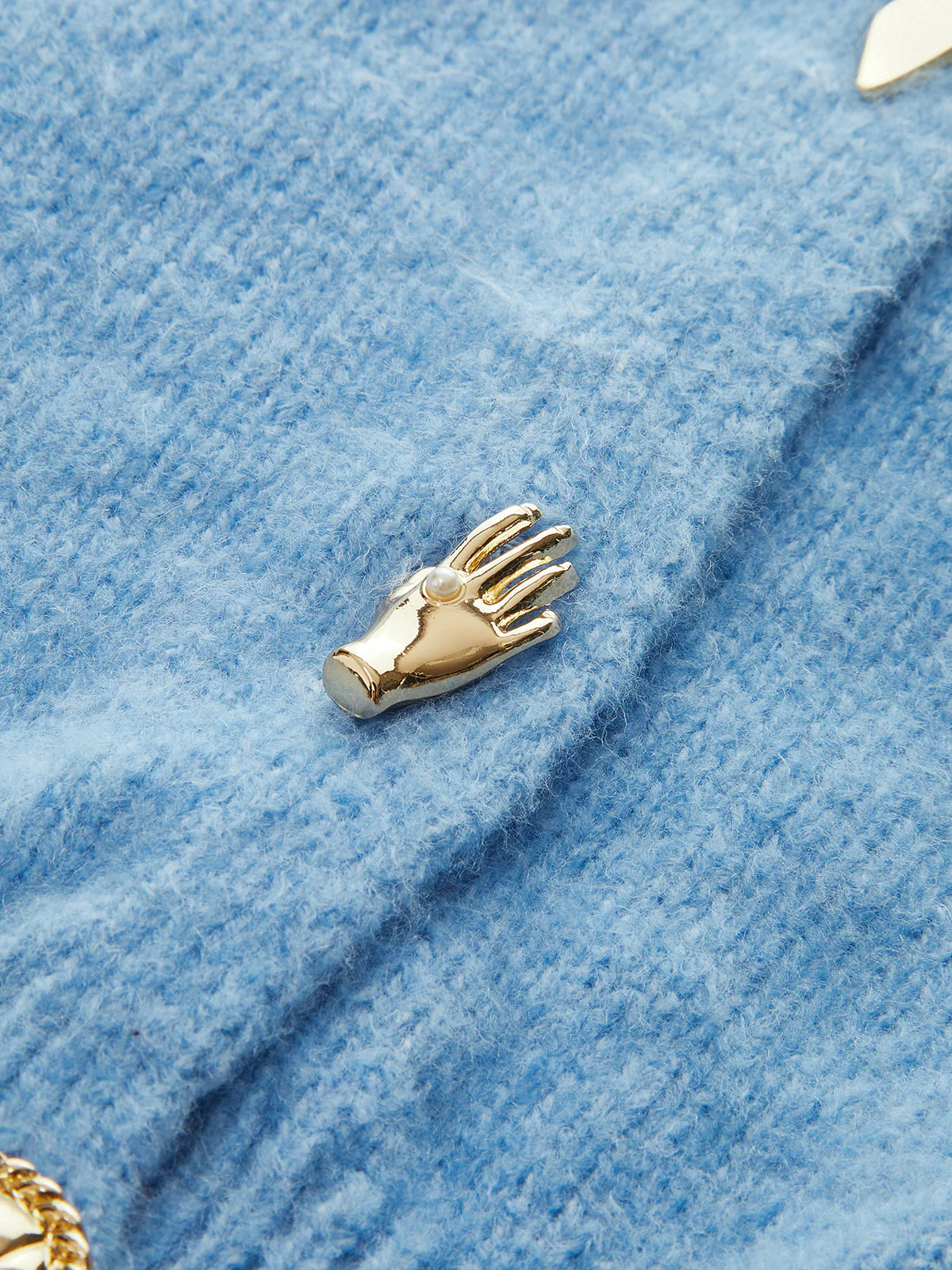 Metal Detail Knit Cardigan - Wholesalesil