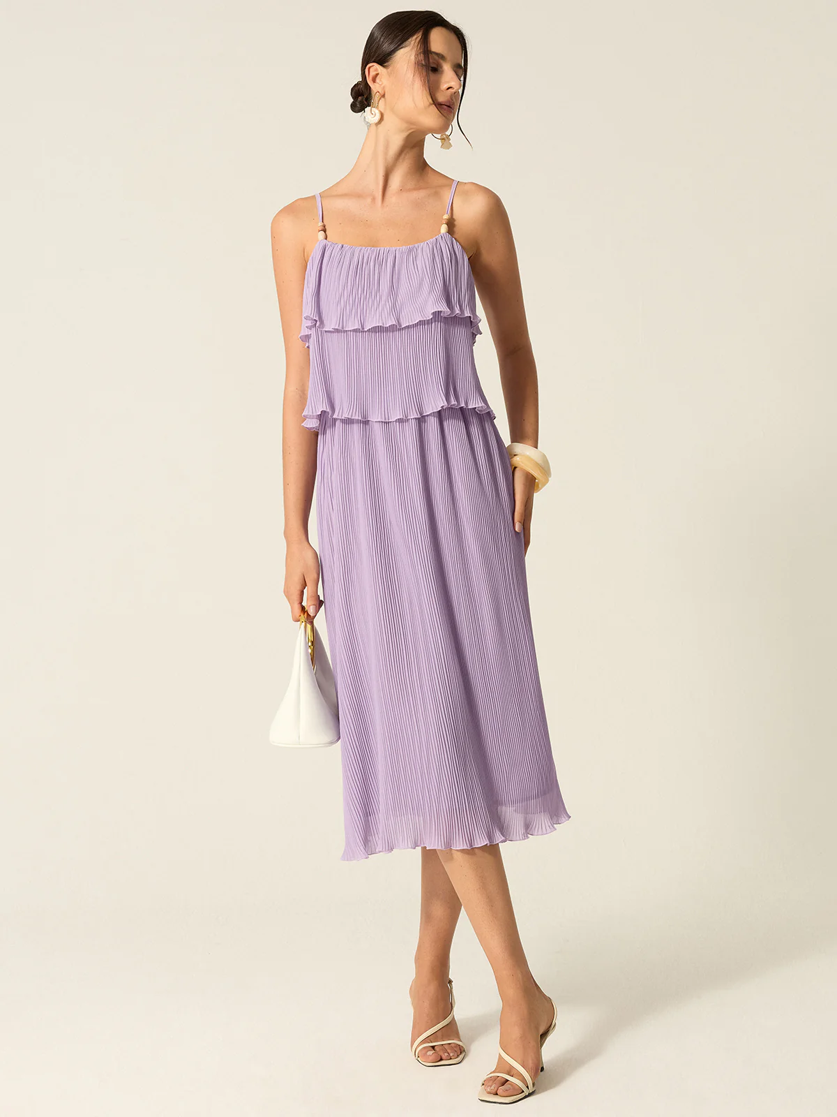 Tiered Pleated Maxi Dress - Wholesalesil