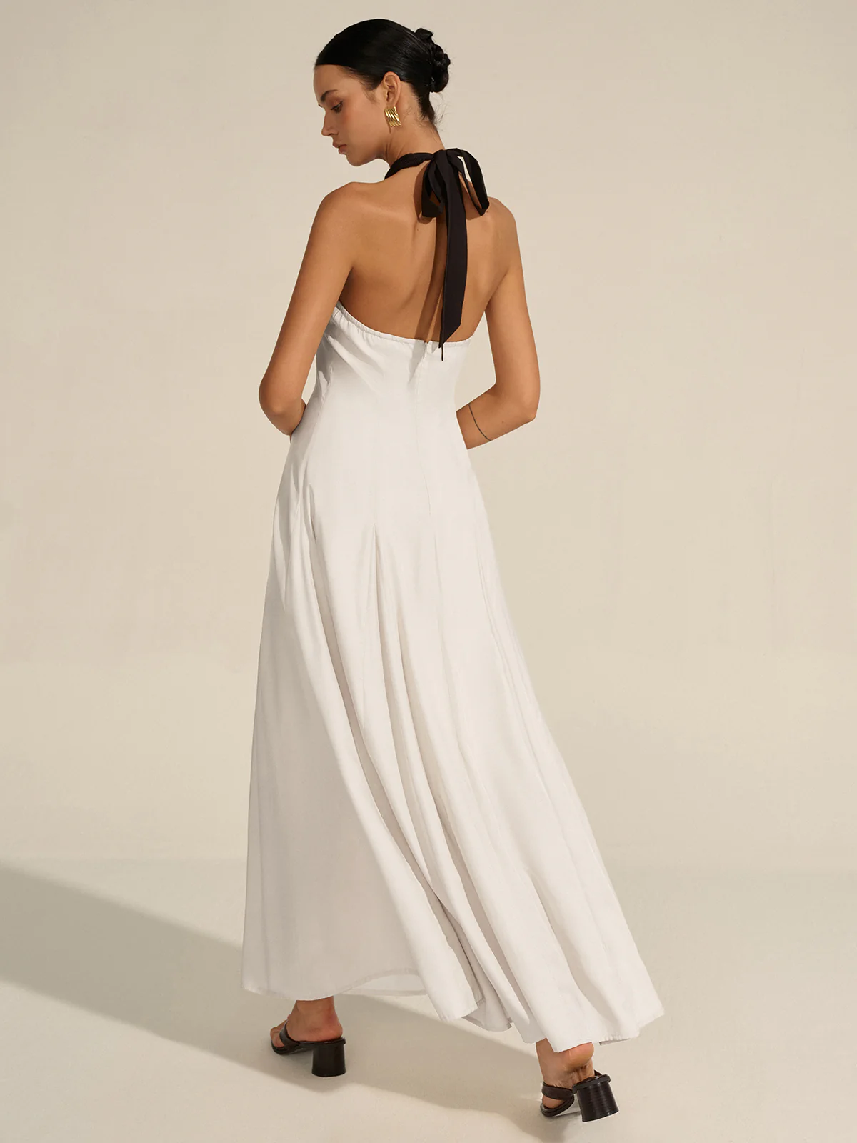 Halter Neck Cut-Out Maxi Dress - Wholesalesil