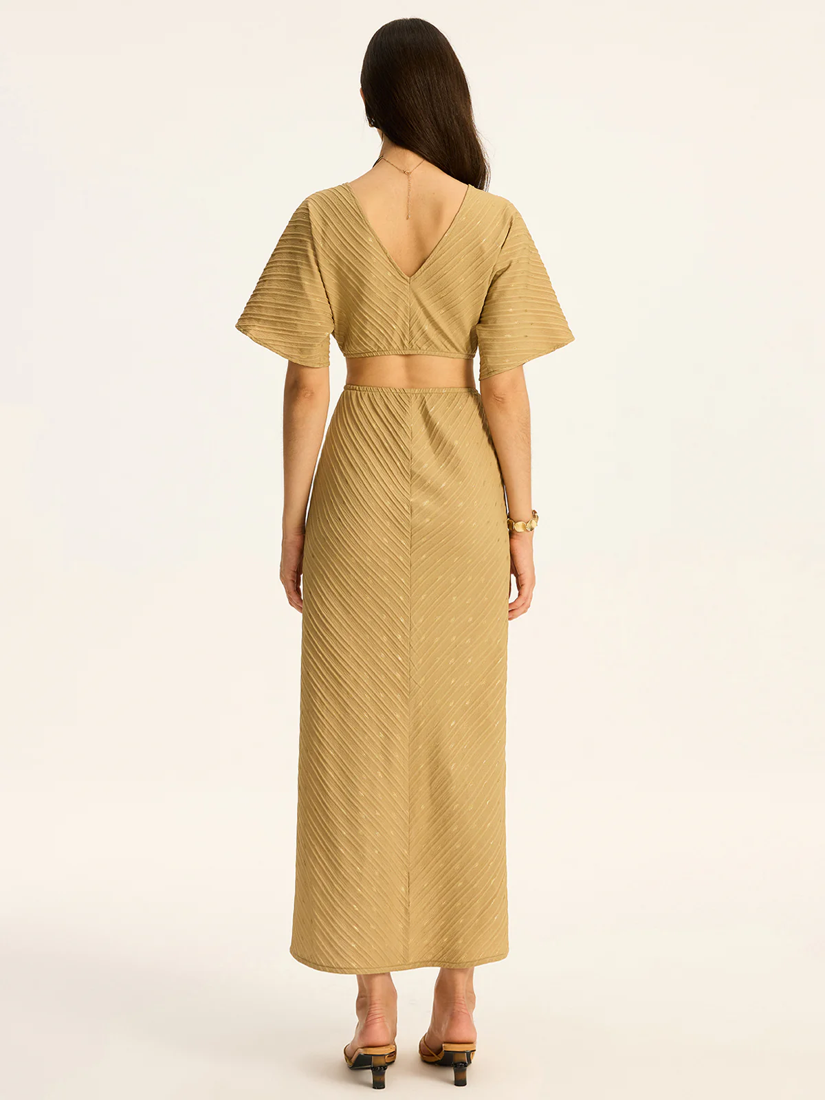 Cut-Out Twist Slit Maxi Dress - Wholesalesil