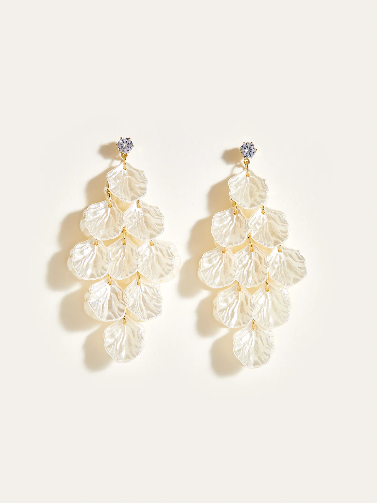 Shell Petal Tassel Earrings - Wholesalesil