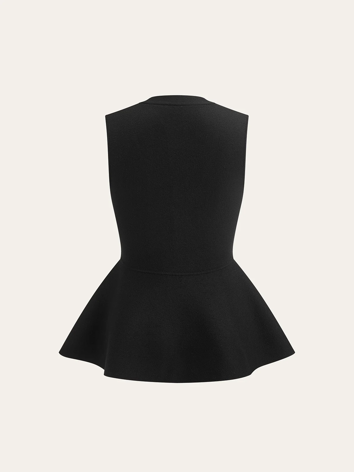 Knitted Peplum Vest Cardigan - Wholesalesil