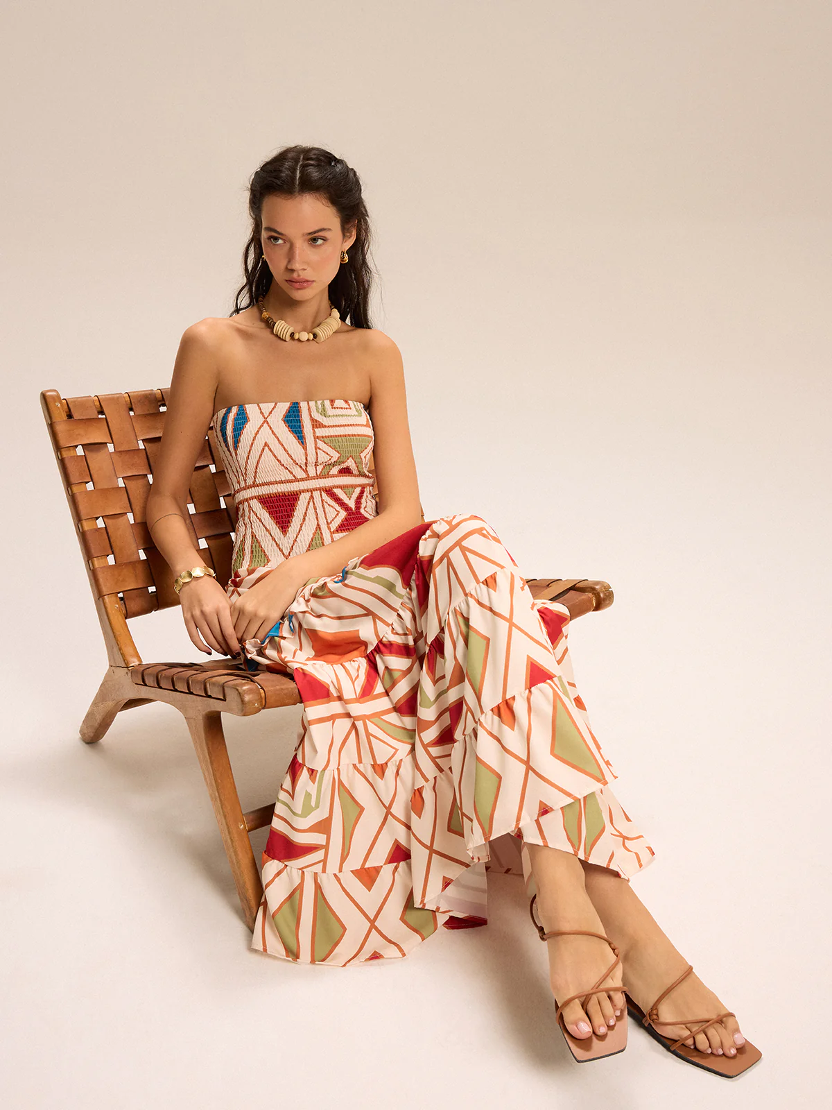 Color-Block Strapless Tiered Maxi Dress - Wholesalesil