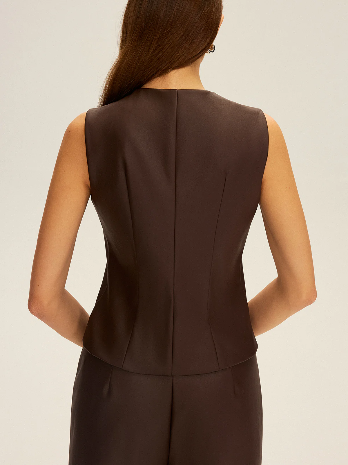 PU Leather Button Sleeveless Vest - Wholesalesil