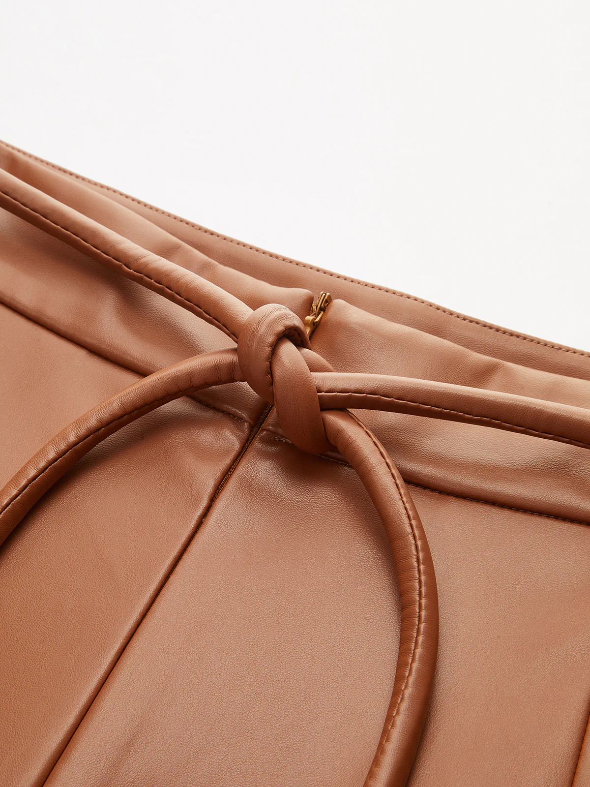 Pleated Fuax Leather Shorts - Wholesalesil