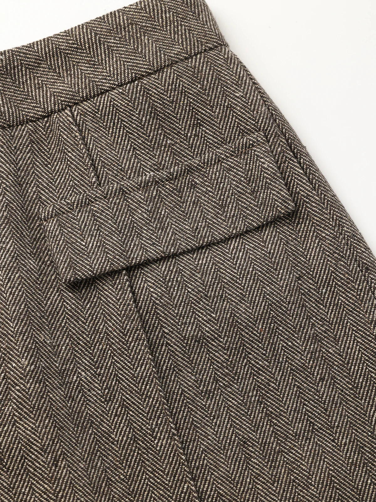 Herringbone Tweed Wide-Leg Pants - Wholesalesil