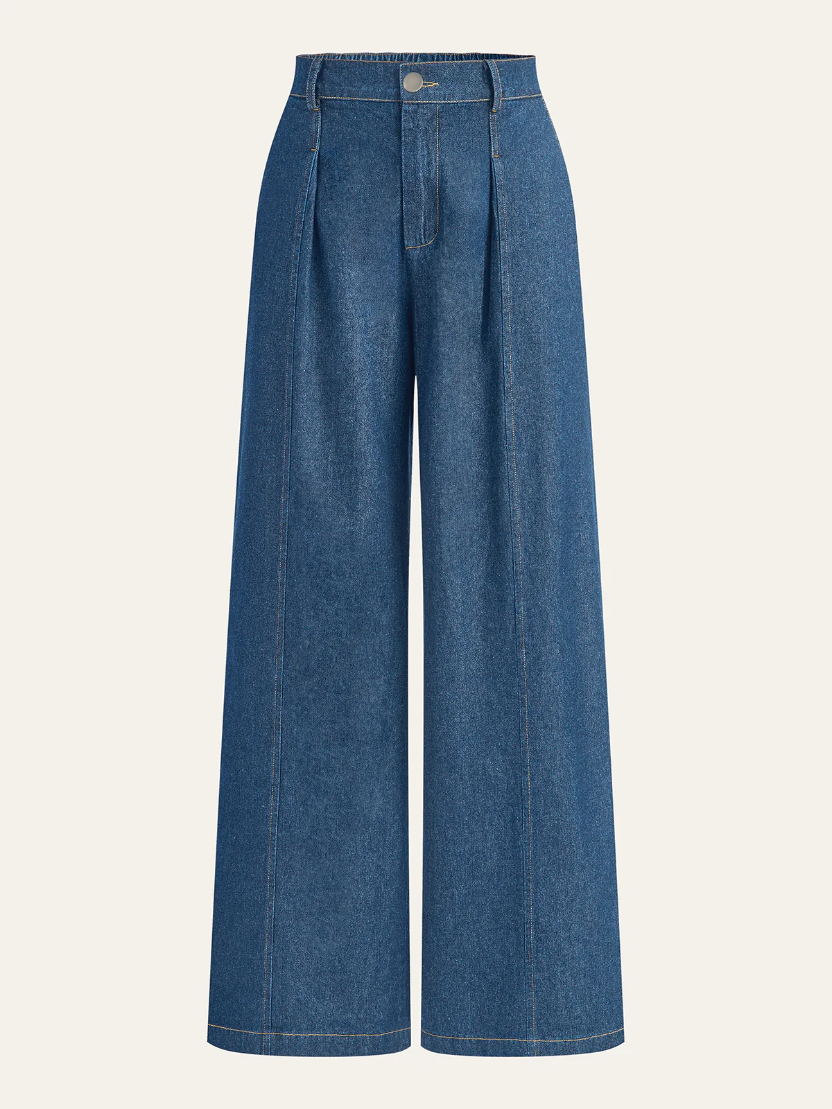 Mid-Waisted Wide-Leg Denim Pants - Wholesalesil
