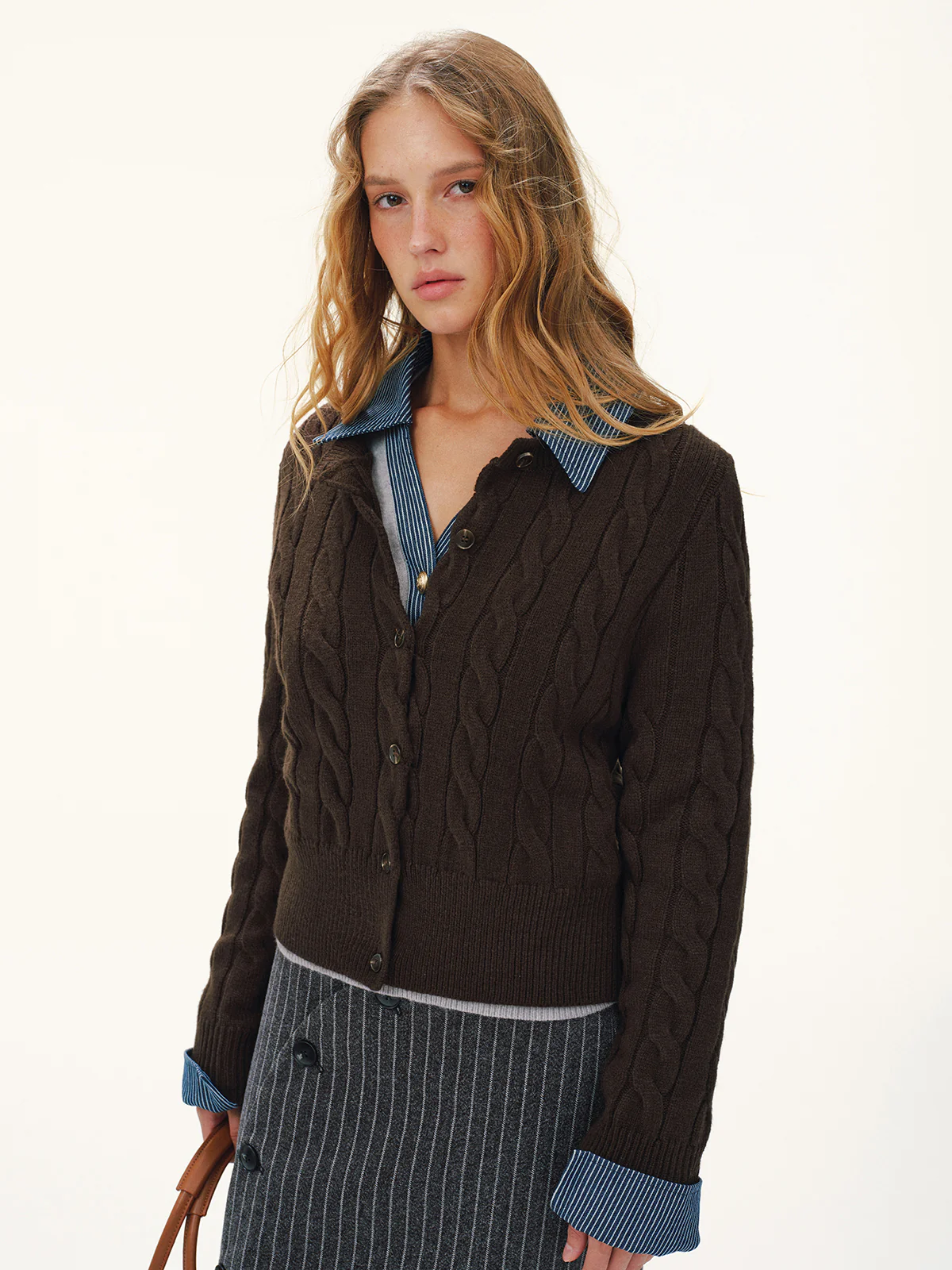 Button-Front Cable-Knit Cardigan - Wholesalesil