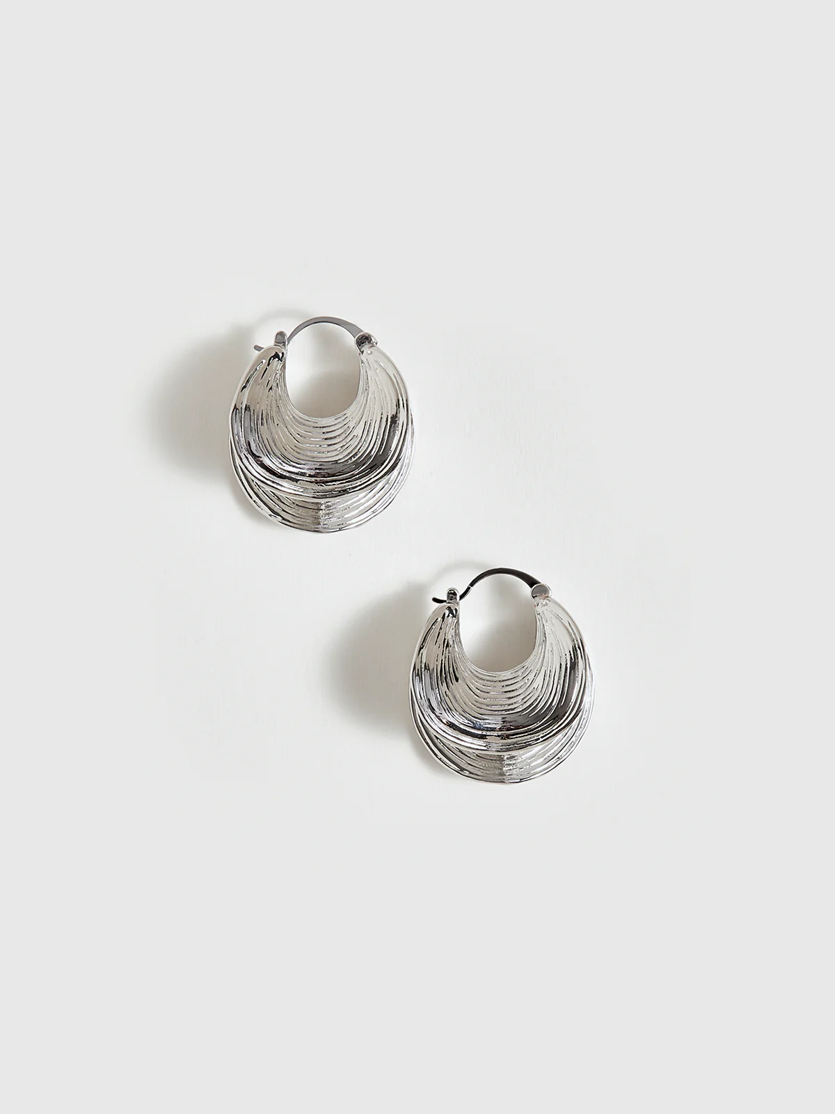 Textured Hoop Earrings - Wholesalesil