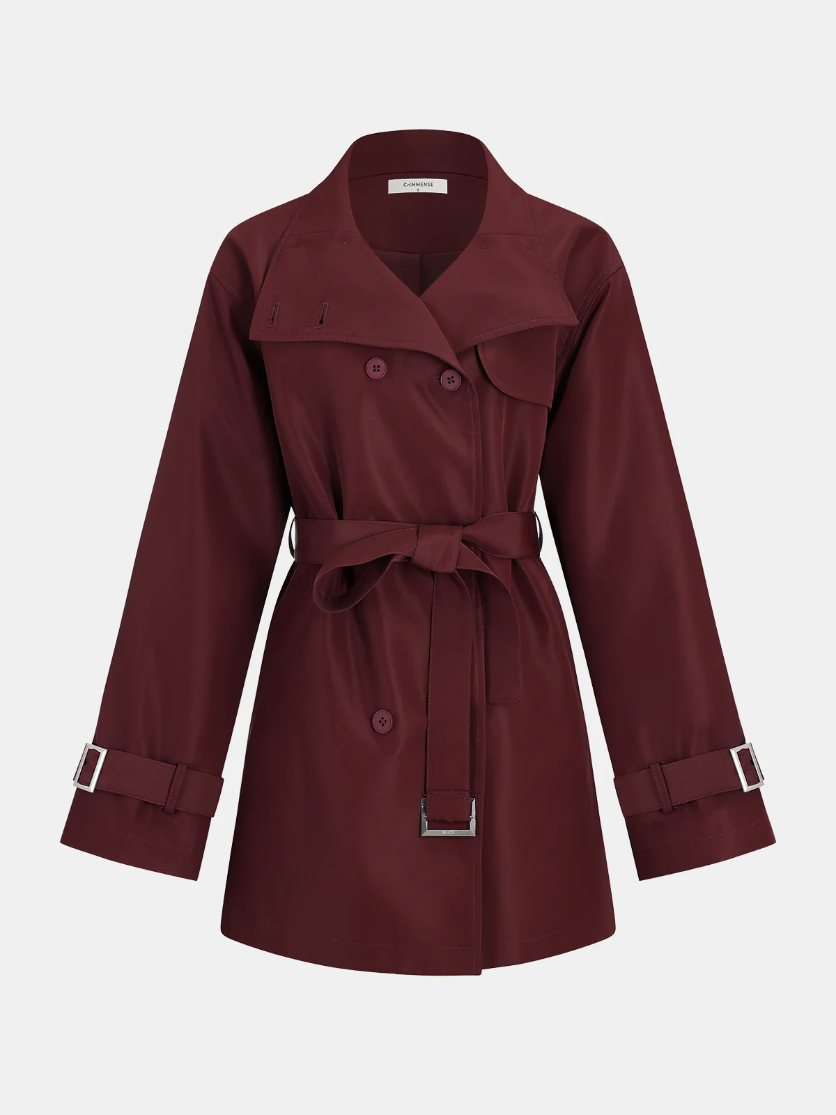 Belted Double-Breasted Trench Coat - Wholesalesil